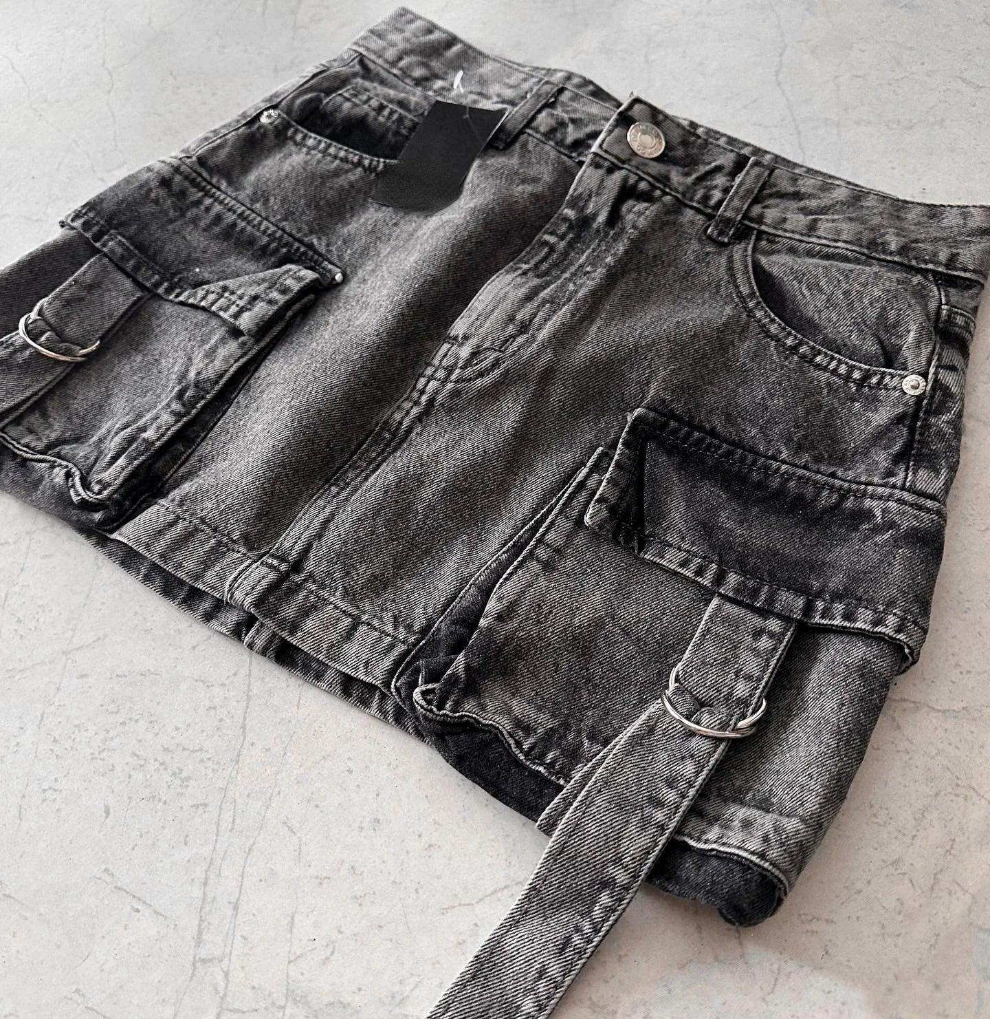 Jara | Dames Minirok – Denim A-lijn, Meerdere Zakken, Casual Streetstyle Look